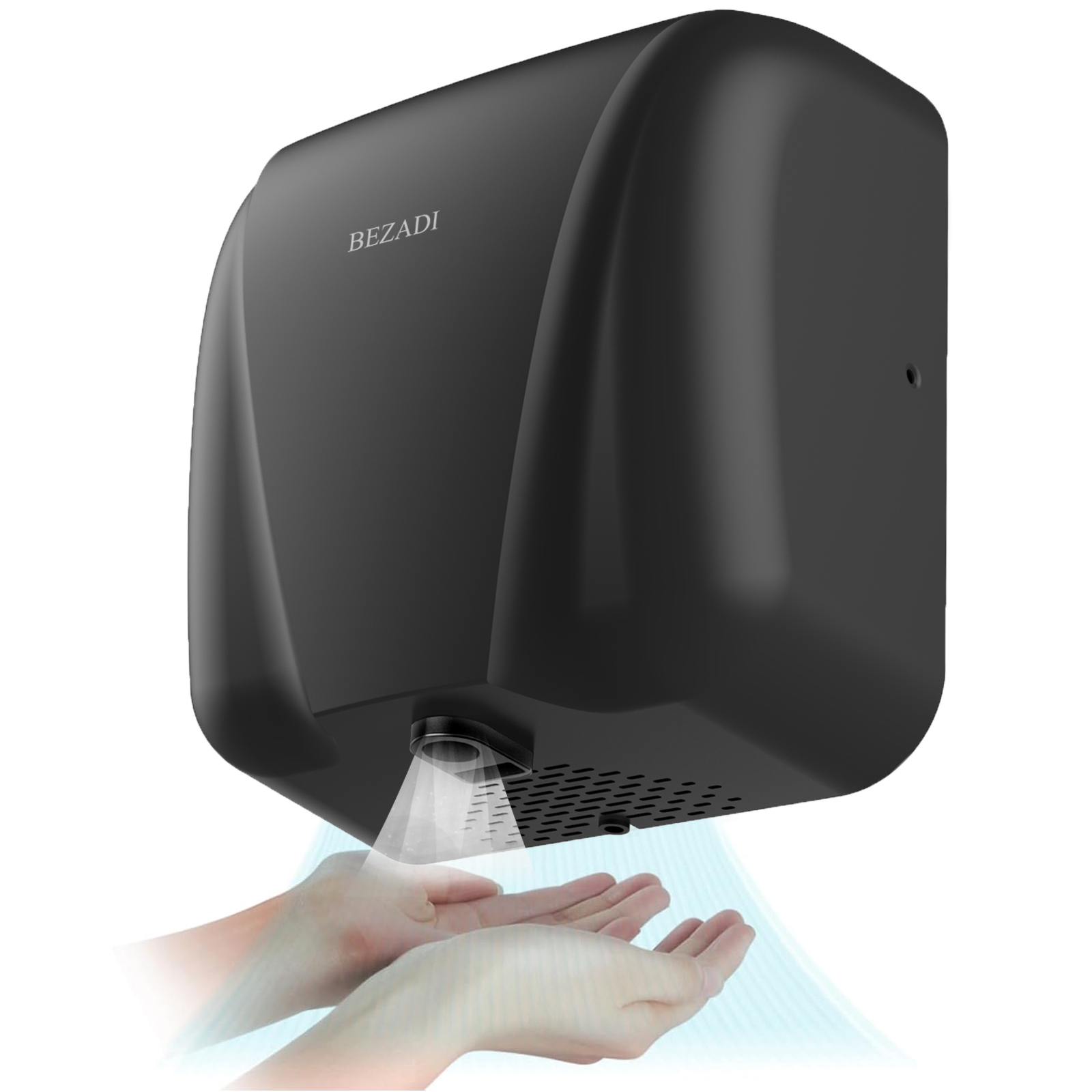 BEZADI Stainless Steel Hand Dryer 1800W High Speed Sturdy Commercial Hand Dryers Wall Mounted Automatic for Home Industry Bathroom
